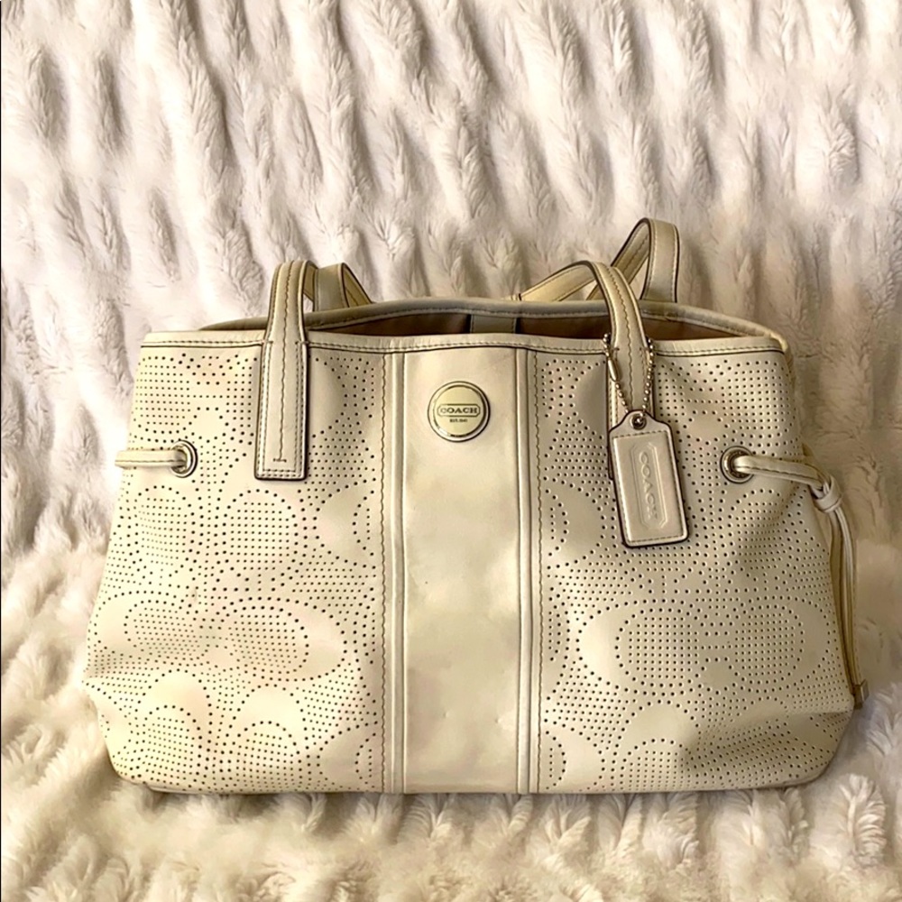 Coach Off-White Signature Perforated Bag